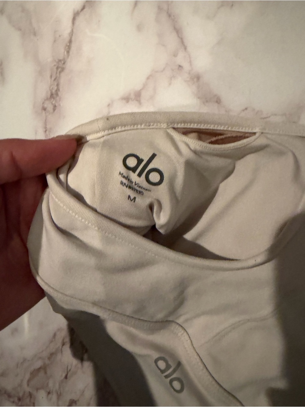Alo Cinched Ivory Racerback Sports Bra - Picture 5 of 5